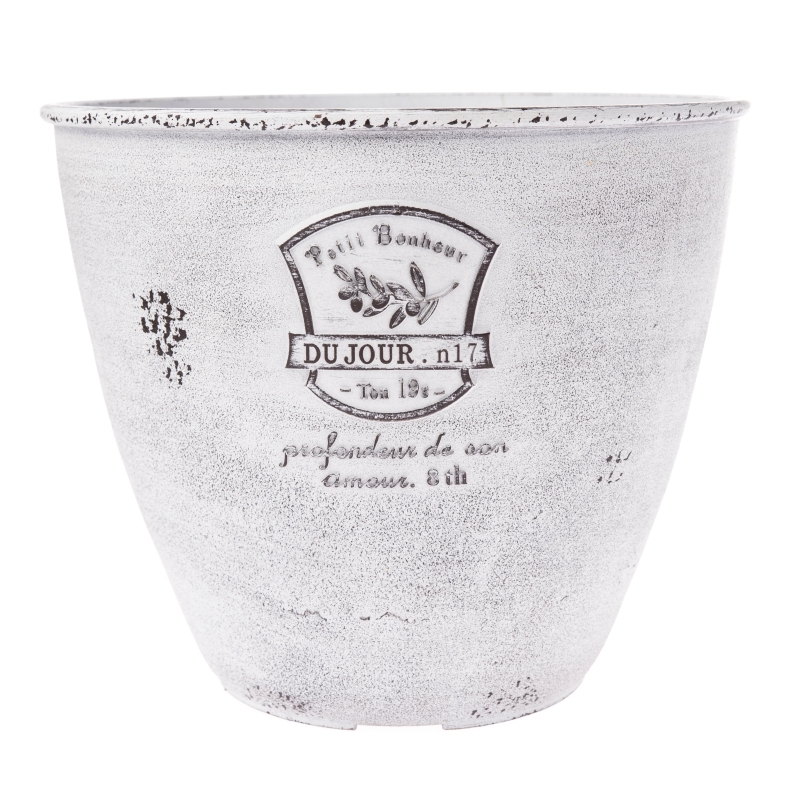 Plastový kvetináč s patinou velký