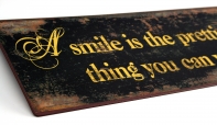 Plechová ceduľa A smile ... 13x31cm