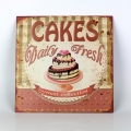 Plechová ceduľa Cakes 30x30cm