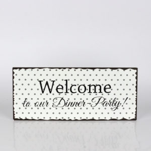 Plechová ceduľa Dinner Party 30x13cm
