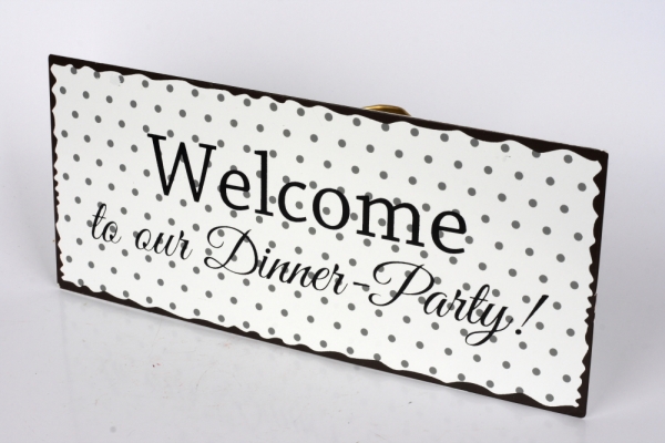 Plechová ceduľa Dinner Party 30x13cm