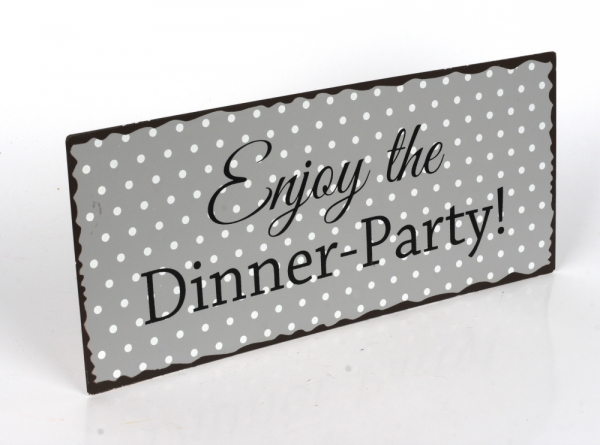 Plechová ceduľa Enjoy the Dinner Party 30x13cm