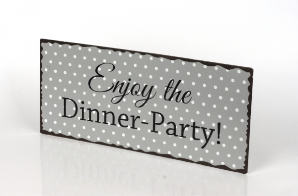 Plechová ceduľa Enjoy the Dinner Party 30x13cm
