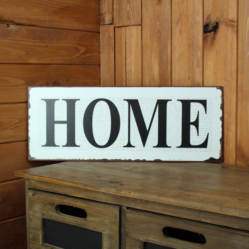 Plechová ceduľa Home 18x46cm