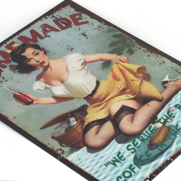 Plechová ceduľa Home made 33x25cm