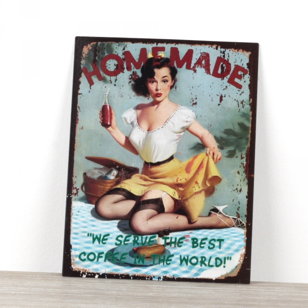 Plechová ceduľa Home made 33x25cm