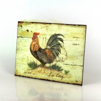 Plechová ceduľa kohút 27x19cm