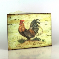 Plechová ceduľa kohút 27x19cm