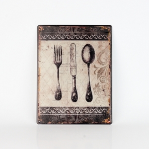 Plechová ceduľa príbory 33x25cm