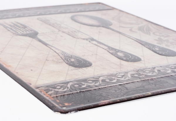 Plechová ceduľa príbory 33x25cm