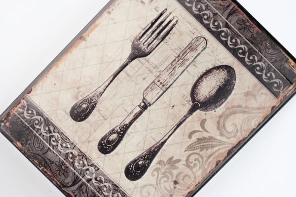 Plechová ceduľa príbory 33x25cm