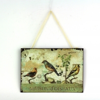 Plechová ceduľa tri vtáčiky 27x19cm