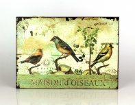 Plechová ceduľa tri vtáčiky 27x19cm