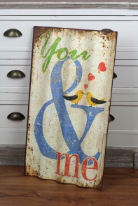 Plechová ceduľa You  me 66cm
