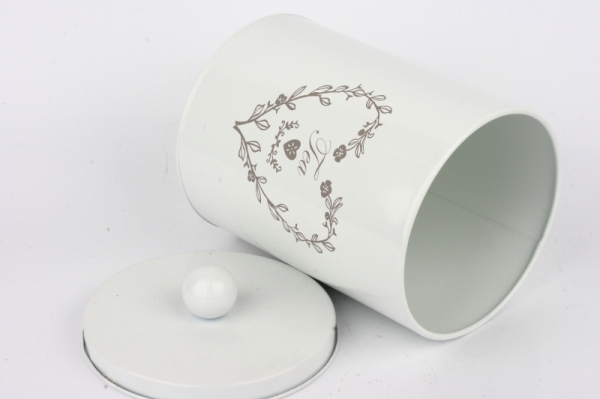 Plechová dóza na čaj biela 20cm