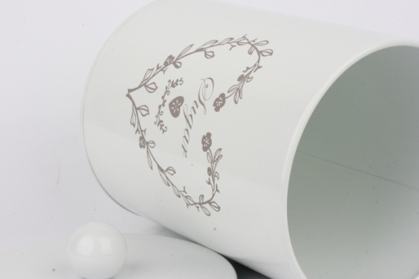 Plechová dóza na cukor biela 20cm