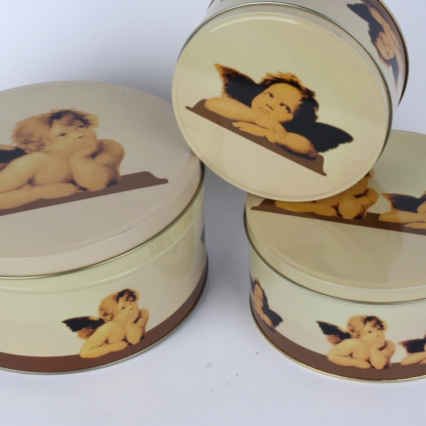 Plechová dóza na cukrovinky anjel 3ks 20 / 16,5 / 13,5cm