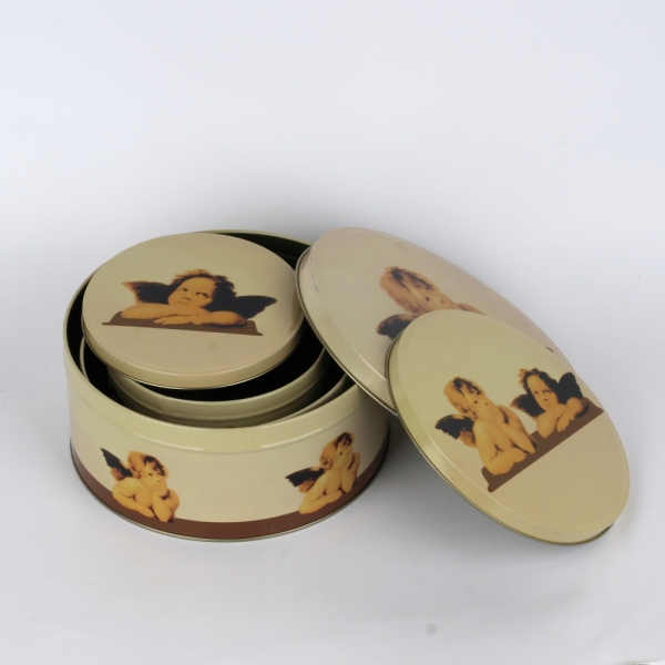 Plechová dóza na cukrovinky anjel 3ks 20 / 16,5 / 13,5cm
