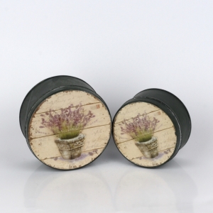 Plechová okrúhla krabice s levanduľou 12,5cm