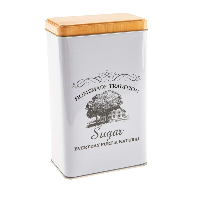 Plechová retro dóza na cukor Aurora Sucre 12 x 19 x 7,5 cm
