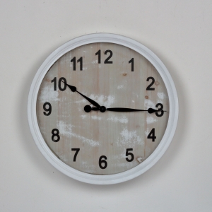 Plechové nástenné hodiny biele 50cm