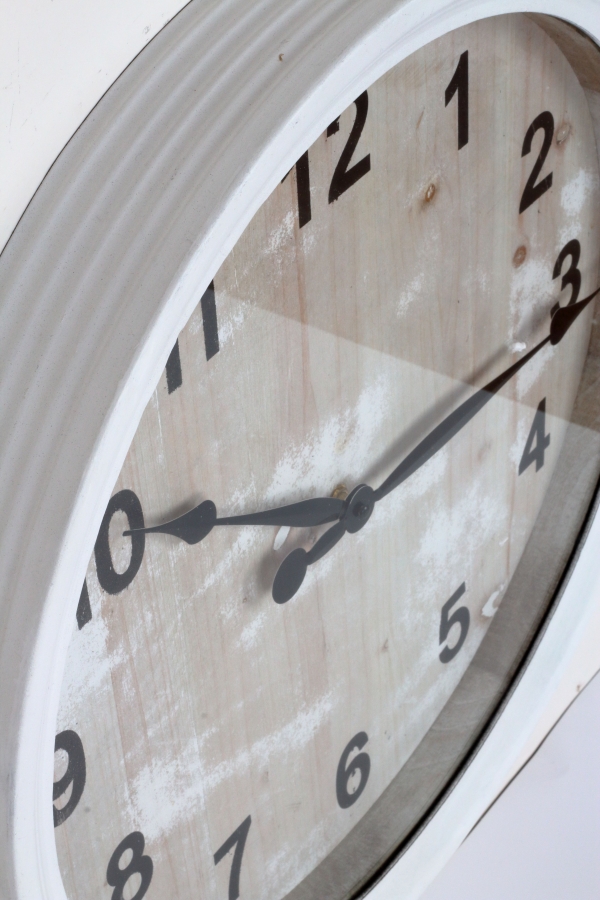 Plechové nástenné hodiny biele 50cm