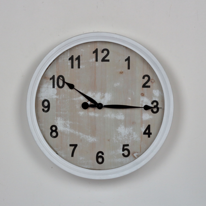 Plechové nástenné hodiny biele 50cm