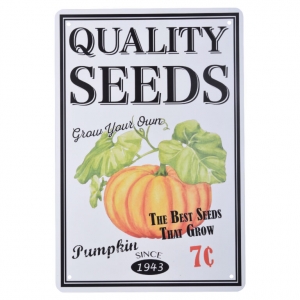 Plechové reklamné cedule semienka tekvice 20,2 x 0,1 x 30,1 cm