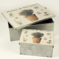 Plechové retro krabičky Herbes de Provence 2 kusy