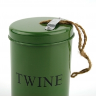 Plechovka na záhradný povrázok - zelená 12cm