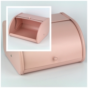 Plechový chlebník ružový 30cm