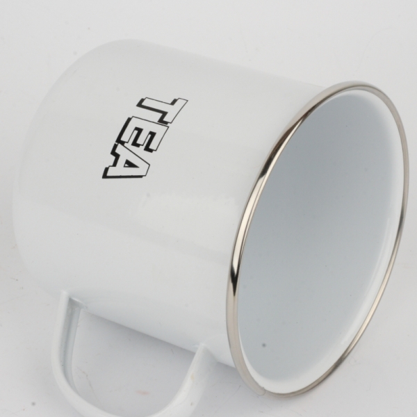 Plechový hrnček biely Tea 9x10cm