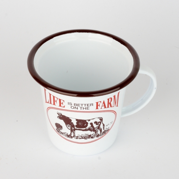 Plechový hrnček s kravou 10cm