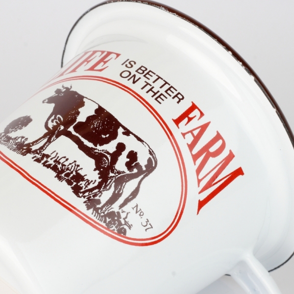 Plechový hrnček s kravou 10cm