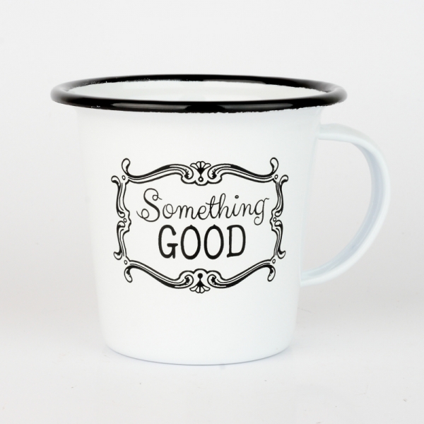 Plechový hrnček Something good 10cm