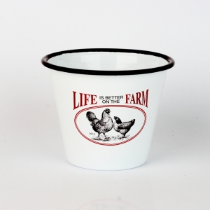 Plechový kvetináč so sliepkami LIFE FARM 11cm