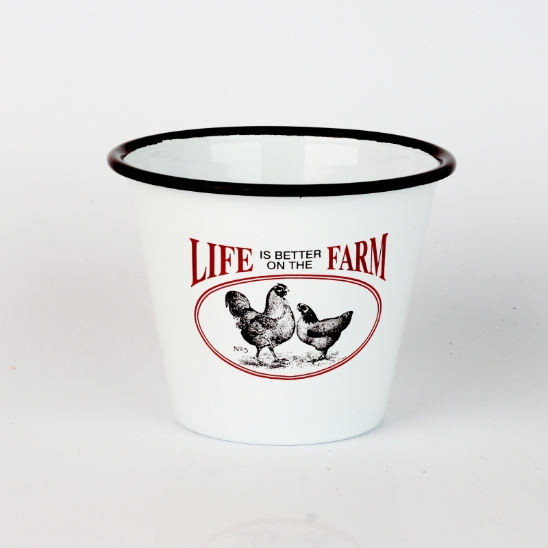 Plechový kvetináč so sliepkami LIFE FARM 11cm