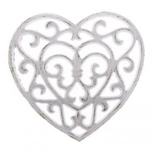 Podložka pod hrniec biele srdce