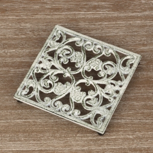 Podložka pod hrniec liatinová biela 16x16 cm