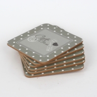 Podložka pod hrnček Café de Paris sivé 6ks 10x10cm