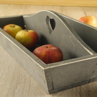 Podnos drevený šedý 37x25x11,5cm