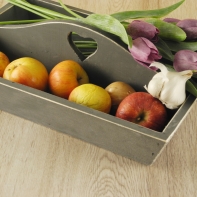 Podnos drevený šedý 37x25x11,5cm