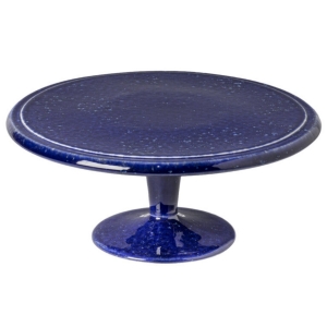 Podnos na tortu ABBEY modrý 33 x 33 x 14 keramický