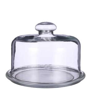 Podnos s poklopom LILLE okrúhly 25 x 25 x 18 cm sklenený
