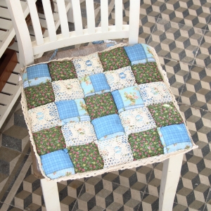 Podsedák na stoličku zelenomodrý 40x40cm