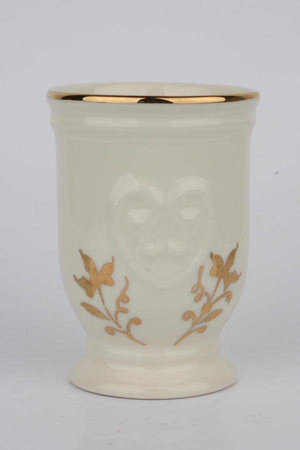 Pohár na zubné kefky zlatý ornament 11cm