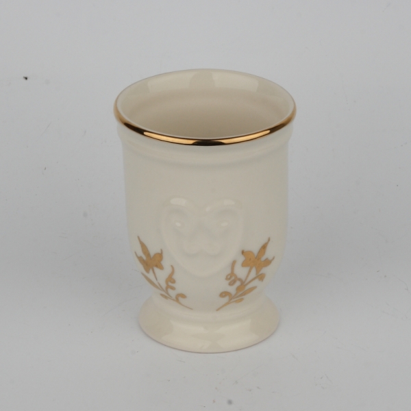 Pohár na zubné kefky zlatý ornament 11cm