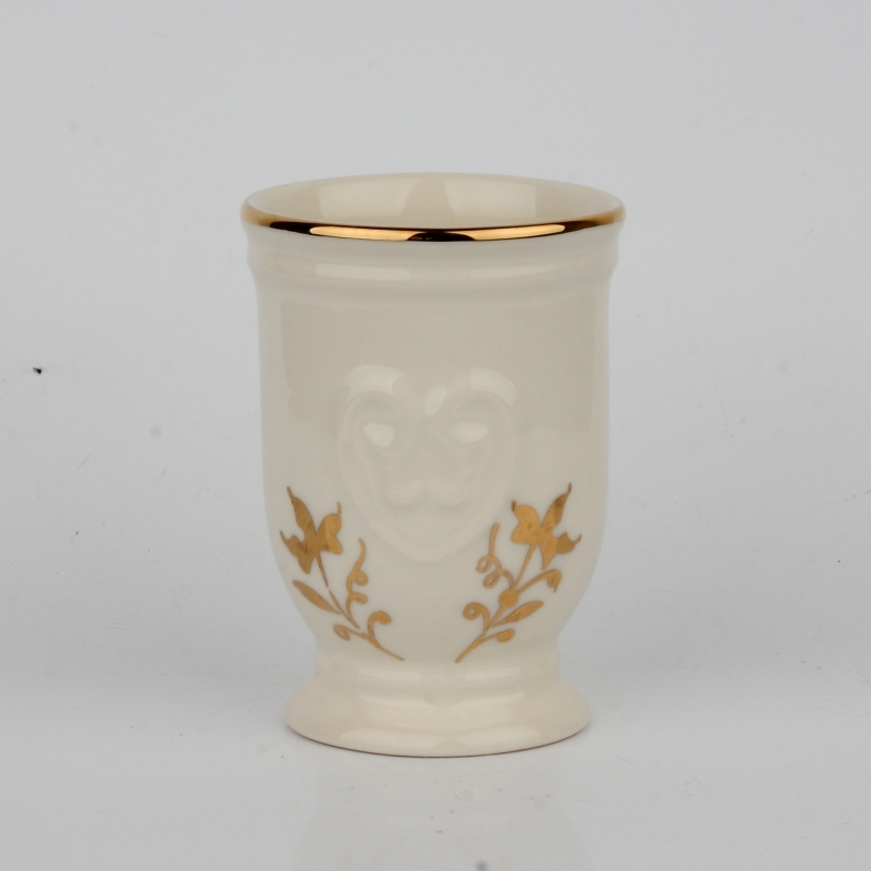 Pohár na zubné kefky zlatý ornament 11cm