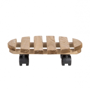 Pojazdný podstavec pod kvetináč 28cm hnedá