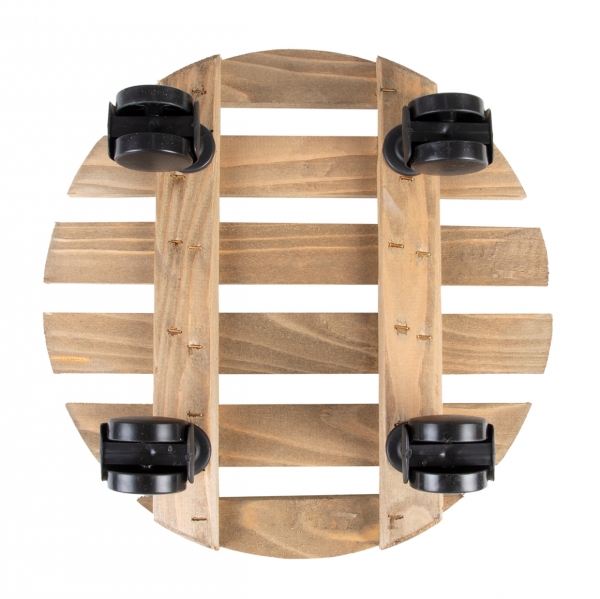 Pojazdný podstavec pod kvetináč 28cm hnedá